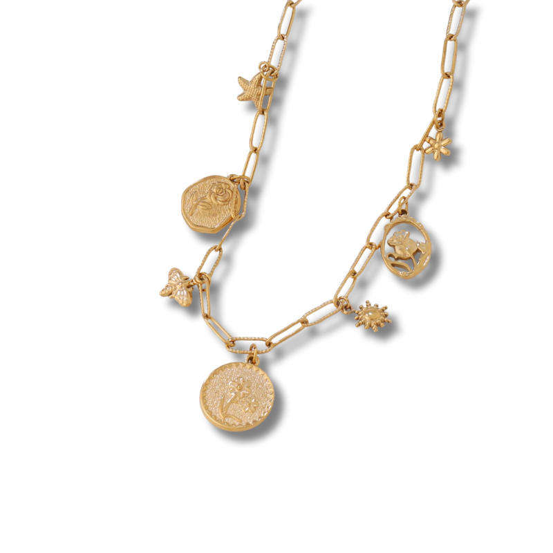 Collier breloques flowers