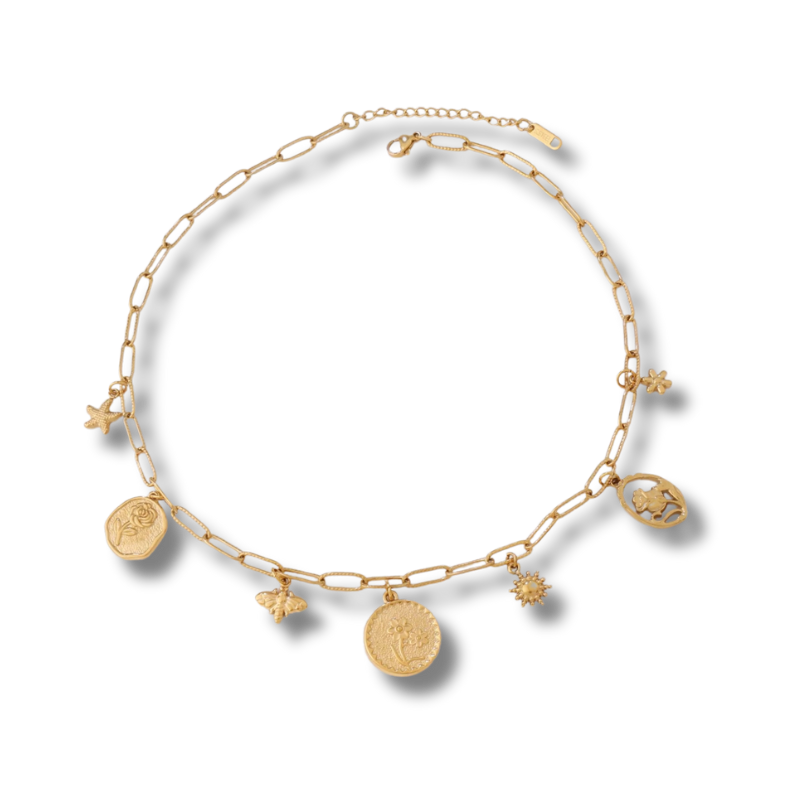 Collier breloques flowers