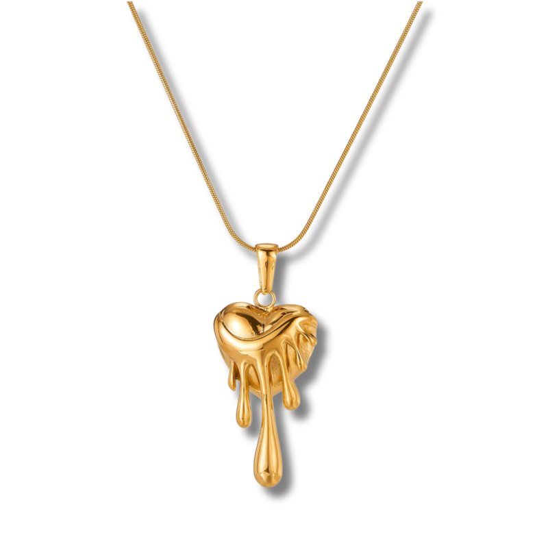 Acid hearts necklace dorée