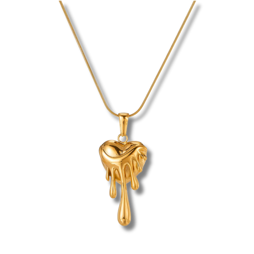 Acid hearts necklace dorée